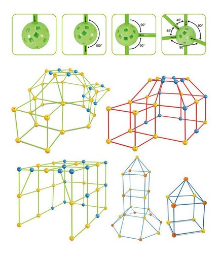 Conjunto De Construção De Barraca Infantil 155pcs Diy - Imagem 5
