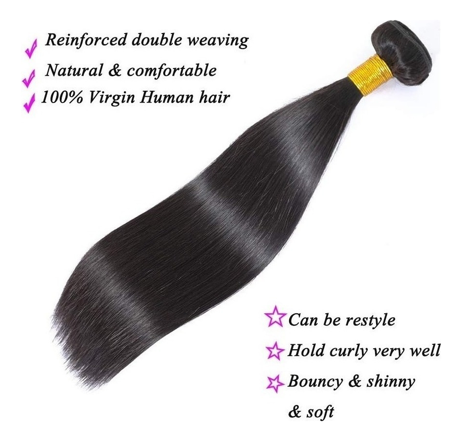 Aplique Cabelo Liso Com Natural Humano Brasileiro 3pcs 50cm - Imagem 3