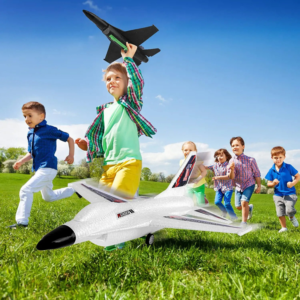 2pc Brinquedos De Avião Com Lançador Brinquedos Ao Ar Livre - Imagem 6