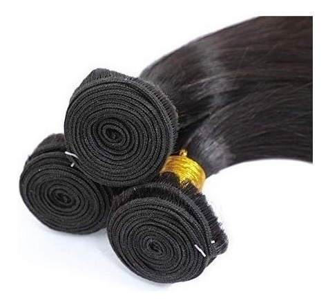 Aplique Cabelo Liso Com Natural Humano Brasileiro 3pcs 50cm - Imagem 5