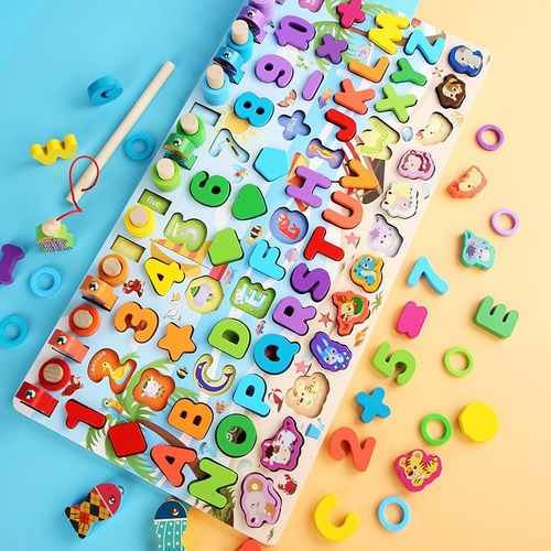 Brinquedo Educativo De Madeira Montessori Número Sete Em Um - Imagem 3