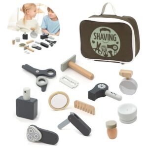 Brinquedo Educativo De Bolsa De Barbeiro Infantil De Madeira