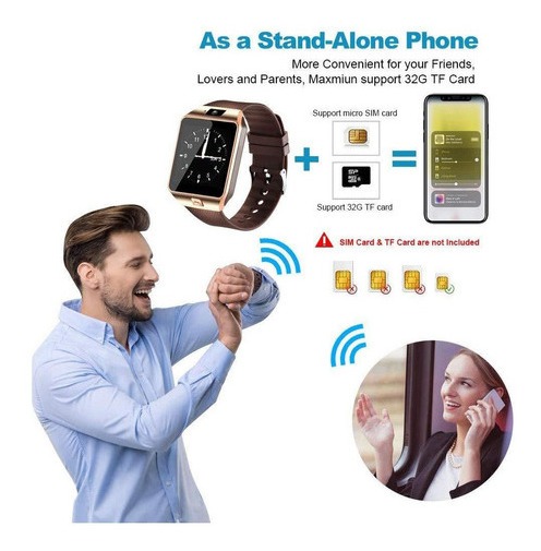 Novo Relógio De Telefone Celular Dz09 Inteligente Smartwatch - Imagem 4