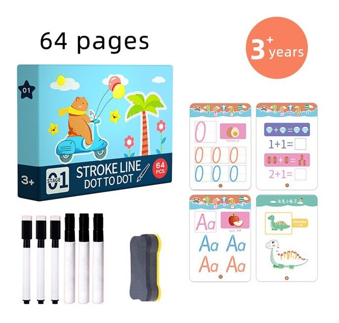 Brinquedo De Livro Mágico De Desenho Montessori De 64 Página
