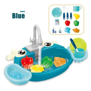 Brinquedos Para Pia De Cozinha Acessórios Montessori Azul
