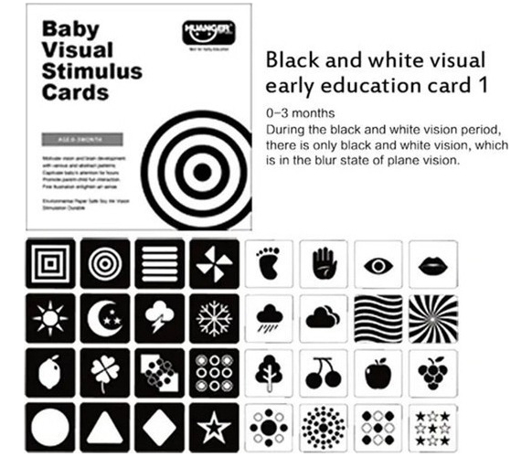 Brinquedo De Cartão De Estimulação Visual Montessori Para Ed - Imagem 4