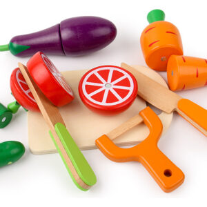 Kit 8 Brinquedo Infantil Cozinha Cortar Magnético Vegetal