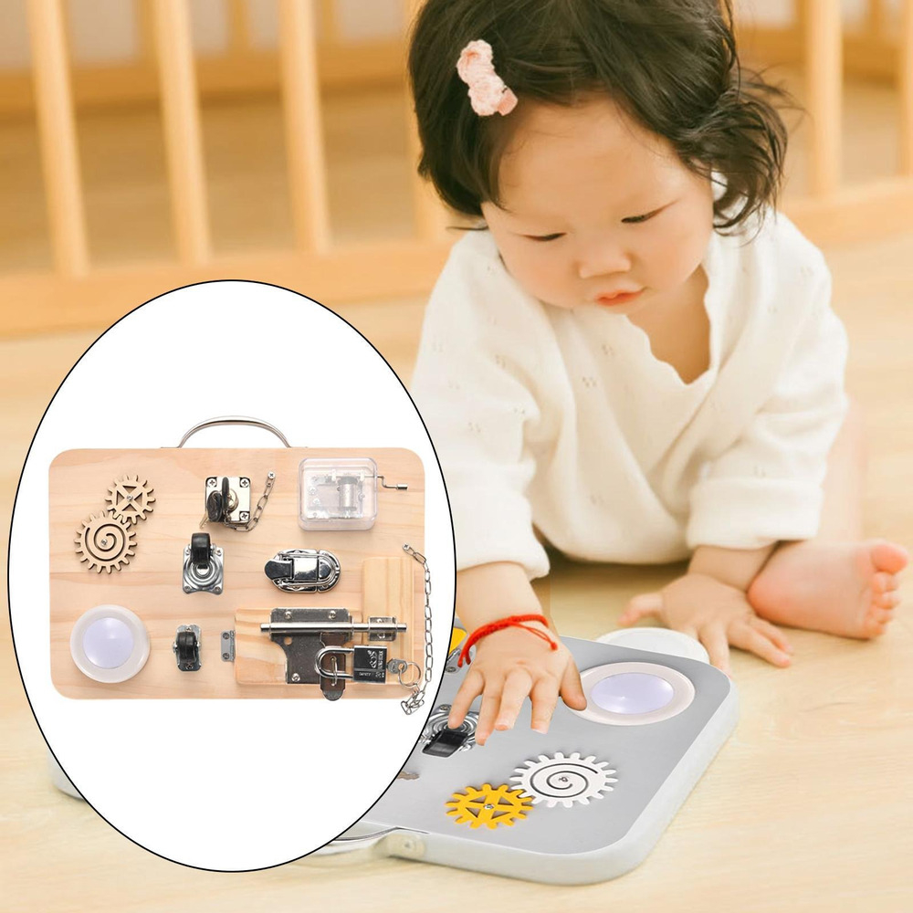 Montessori Toddler Toddler Busy Board Aprendendo Hand - Imagem 24