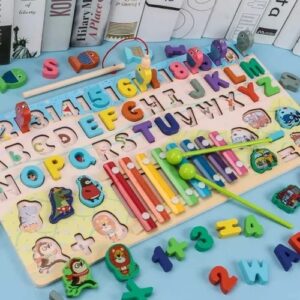 Montessori Math Fishing Piano Keys Brinquedos Infantis