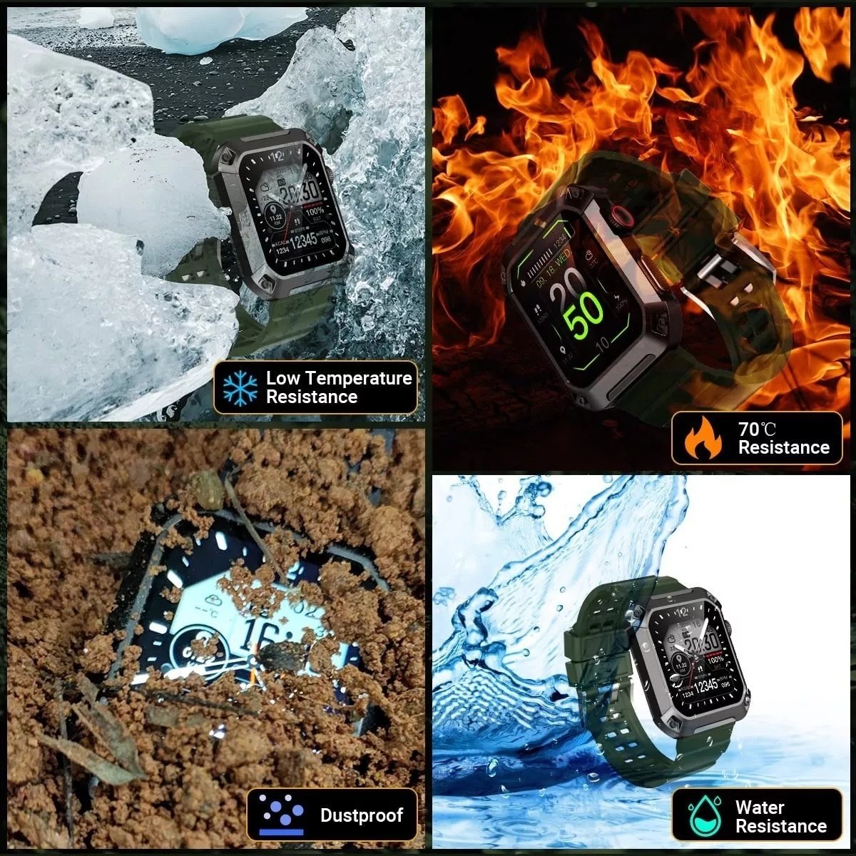 Smartwatch Militar Masculino (atender/ligar) - Imagem 5