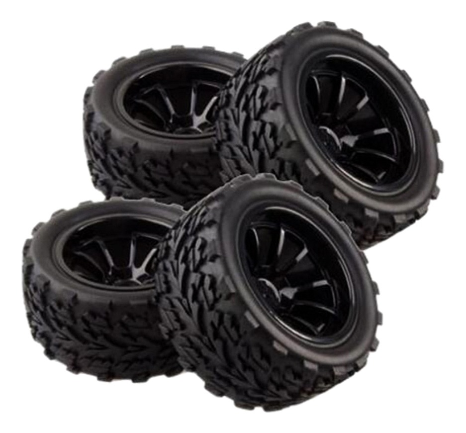 4 Peças Rc Car 1/10 Racing Wheel Rim Pneus Para 1/10 Hsp - Imagem 2