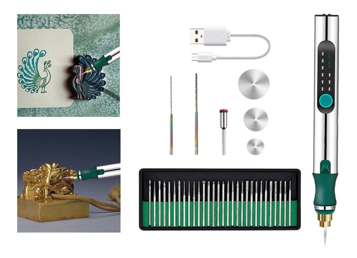 Kit De Ferramentas De Gravação Metal Sem Fio Micro Caneta - Imagem 7