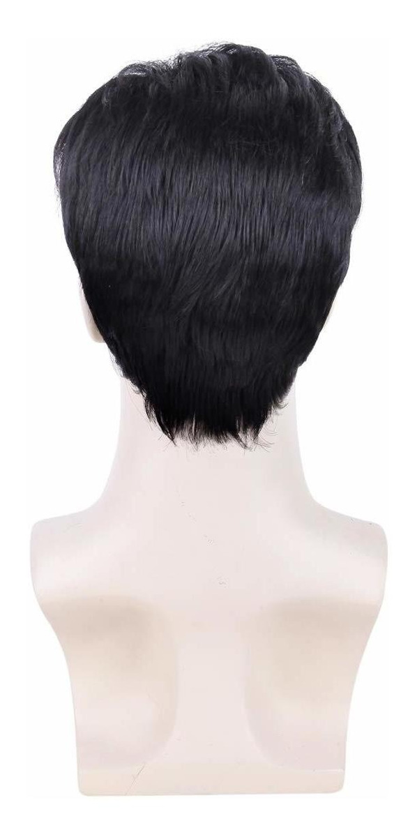 Cosplay Peruca Masculina Preta De Uso Diário - Imagem 5