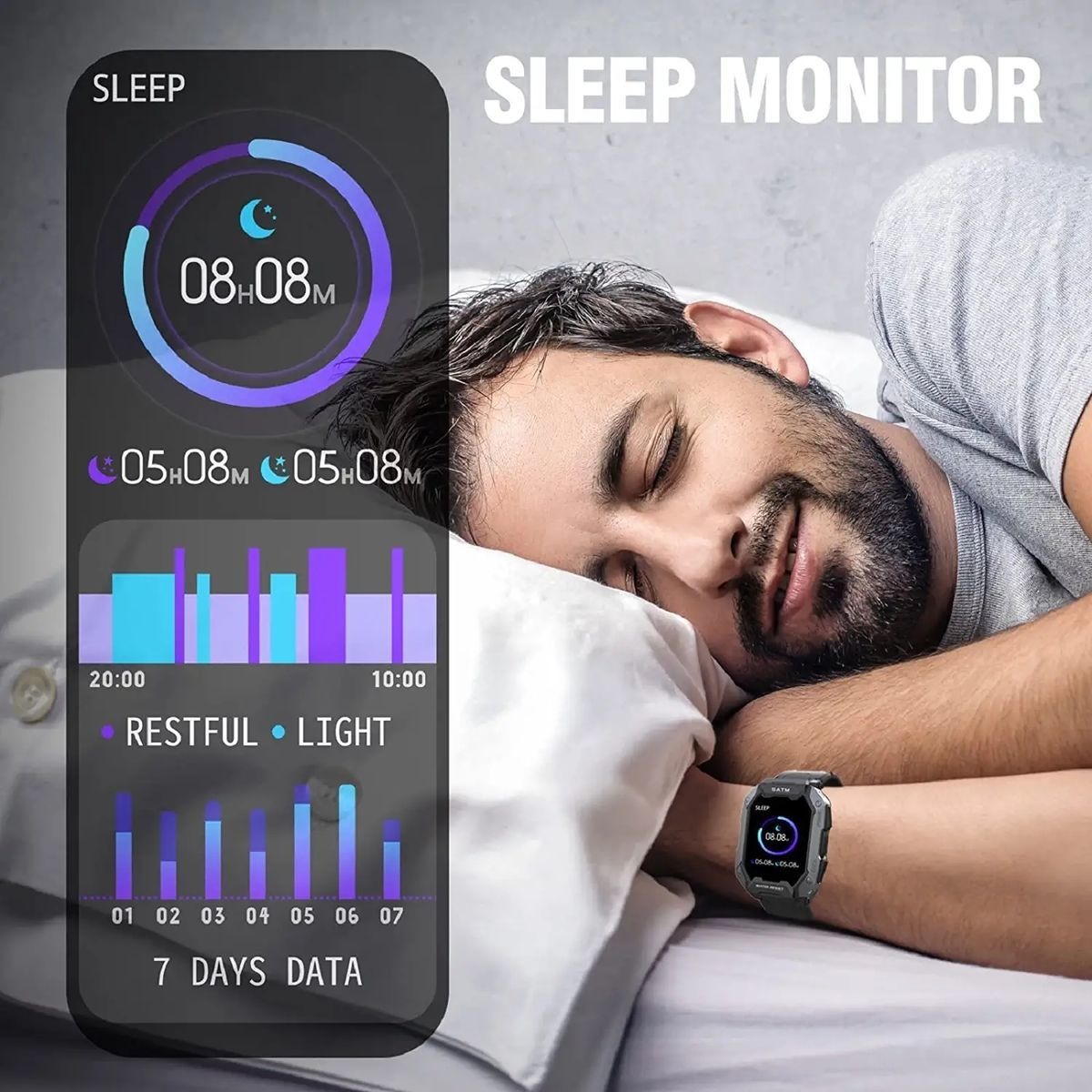 Relógios Inteligentes Para Homens 5atm Waterproof Fitness Tr - Imagem 3