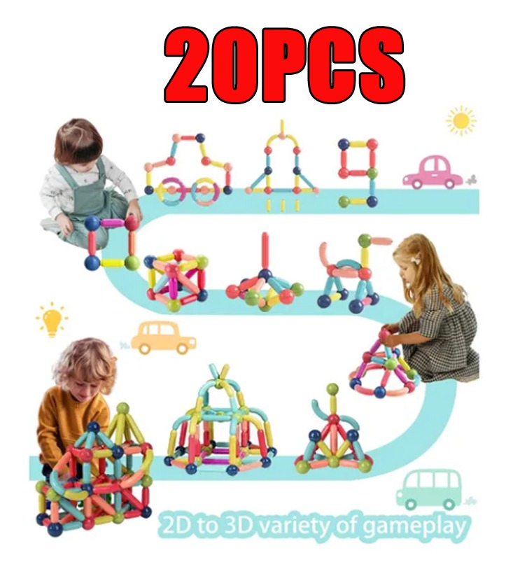 20pcs Big Size Magnetic Stick Building Blocks Ímãs Para Cria