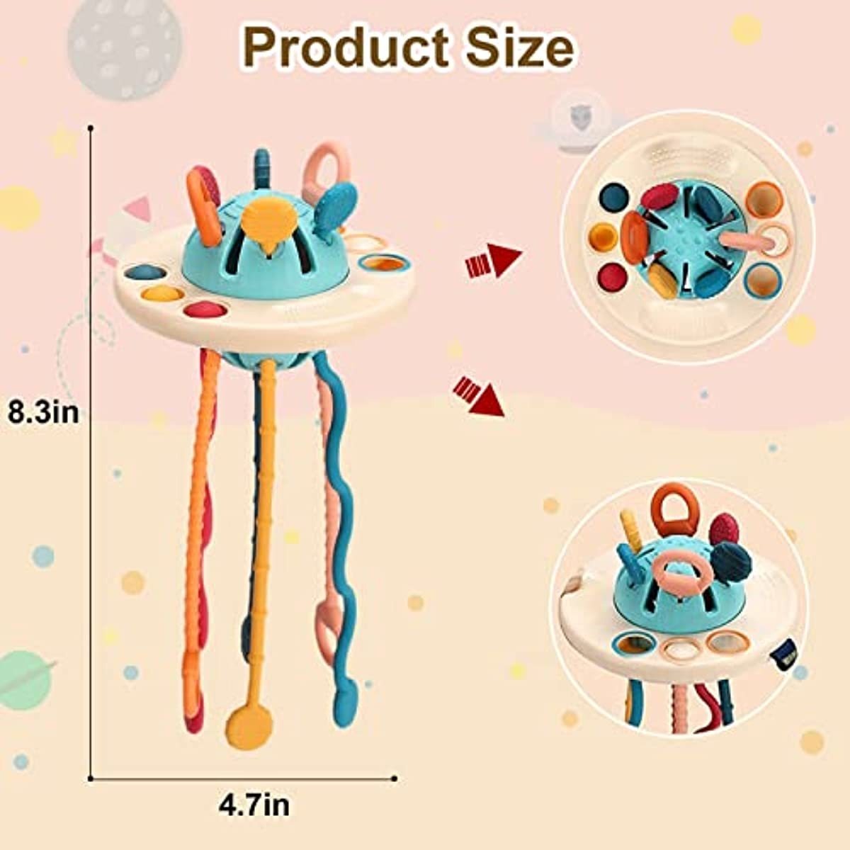 Brinquedos Para Atividades De Puxar De Silicone Para Bebês, - Imagem 7