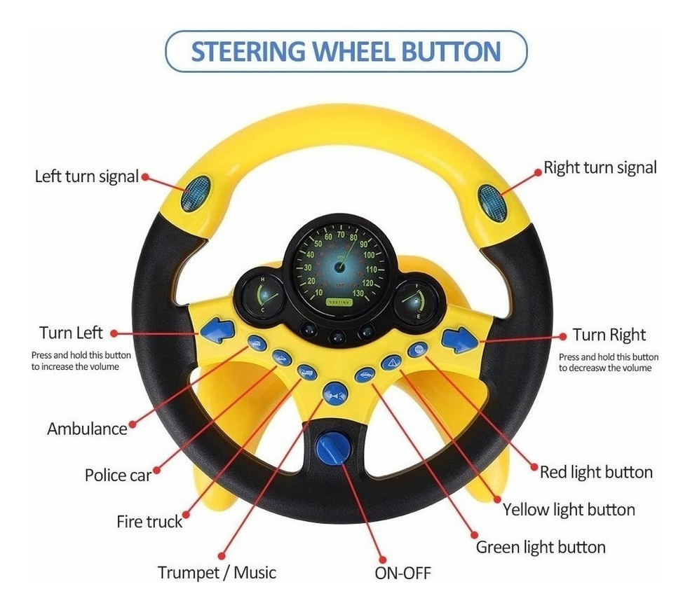 Carros De Brinquedo Com Volante Direção Simulada Direção - Imagem 3