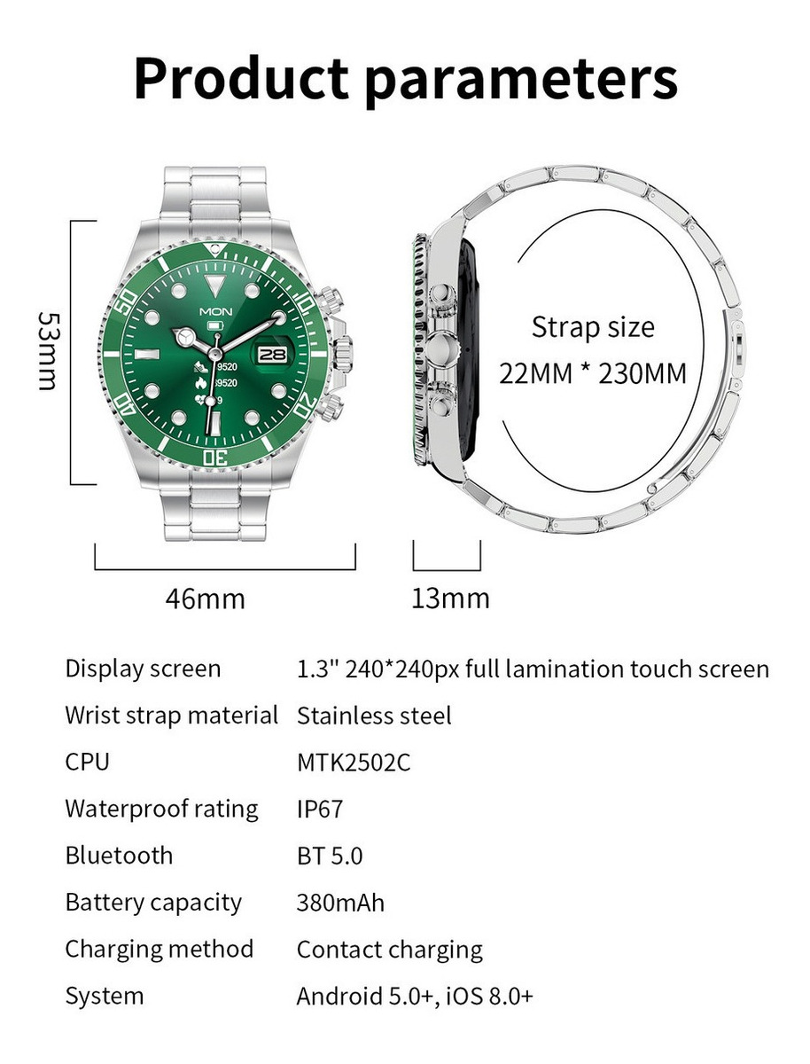 Lokmat Aw12 Smartwatch Bluetooth Inoxidável - Imagem 3