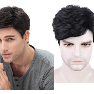 Peruca Masculina, Perucas Sintéticas Curtas, Cabelos Lisos