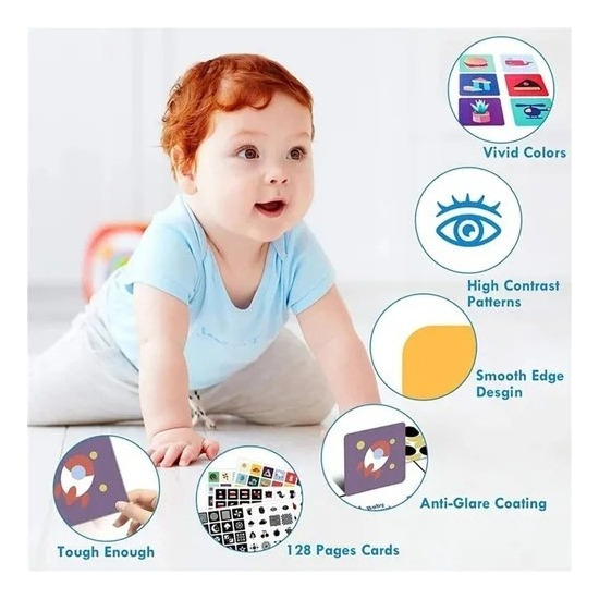 Brinquedo De Cartão De Estimulação Visual Montessori Para Ed - Imagem 2