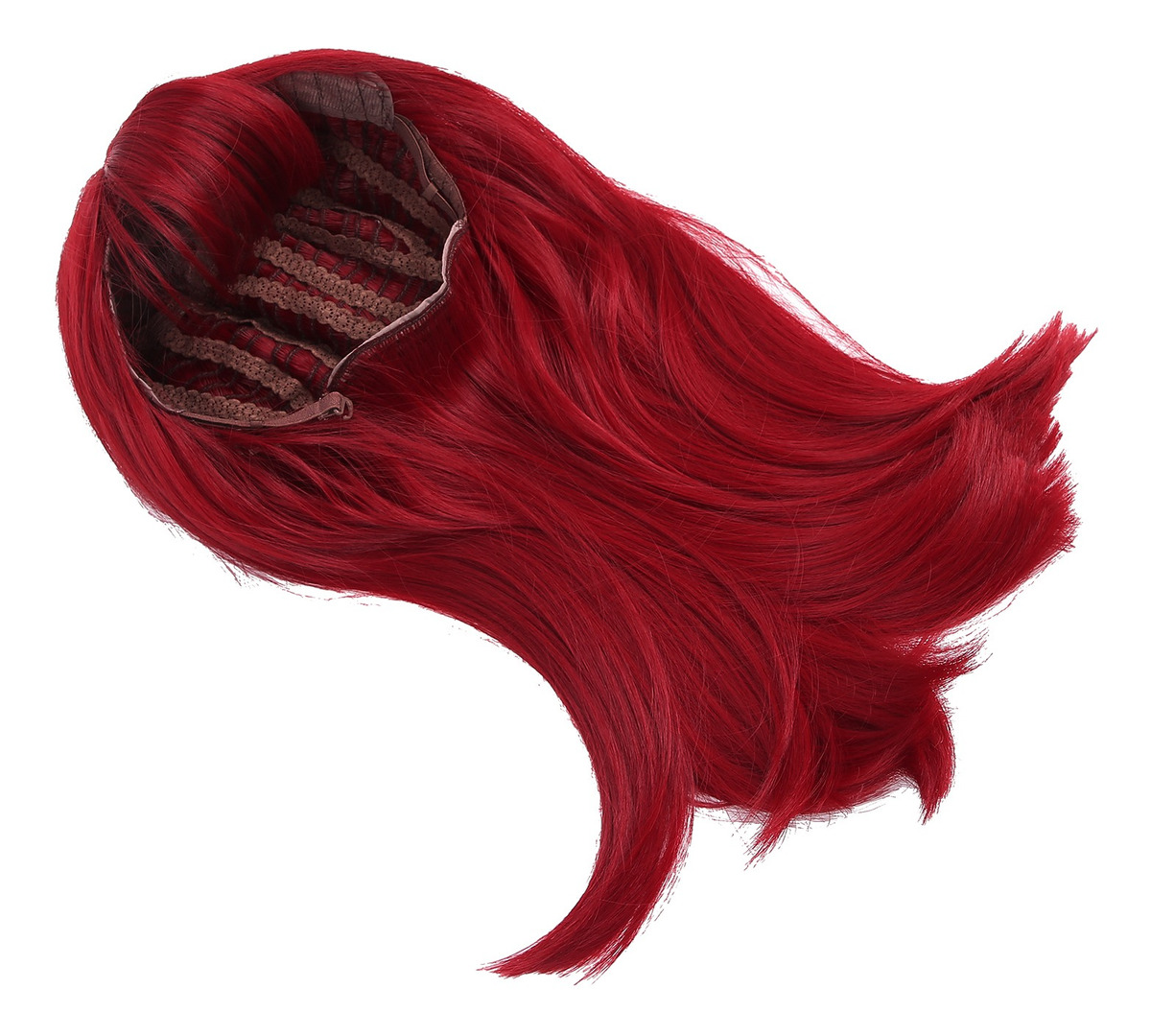 Peruca Longa Vermelha Longa Fibra De Alta Temperatura Cabelo - Imagem 5