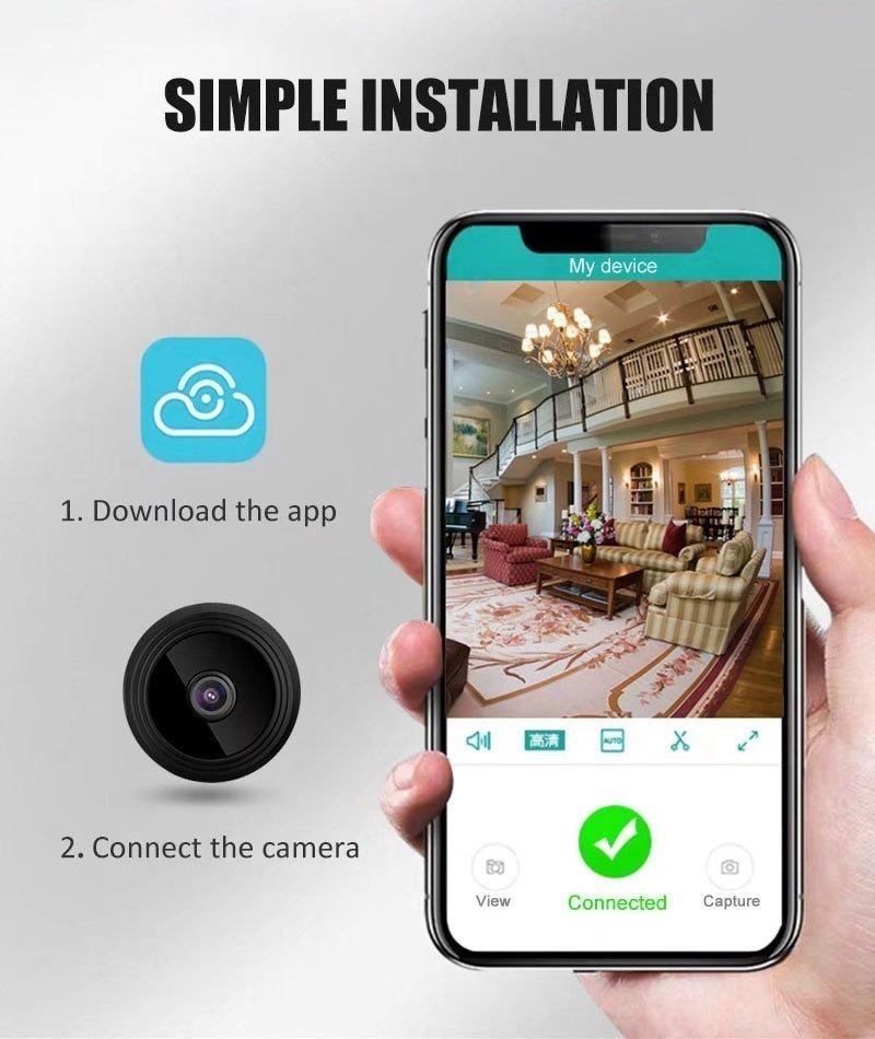 Mini Câmera Escondida Wifi Espiâ Discreta Bateria Espião - Imagem 9