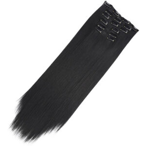6 Peças De Peruca Reta Peça De Cabelo De Extensão De 60 Cm C