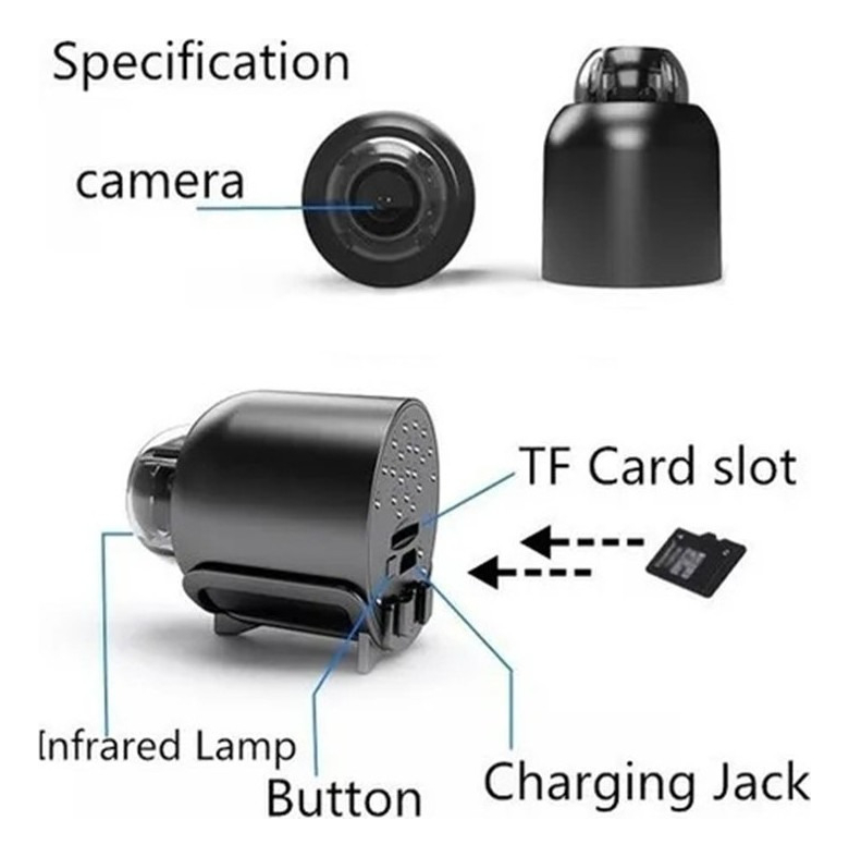 Mini Câmera Wi-fi Sem Fio 1080p Vigilância Noturna Segura - Imagem 7