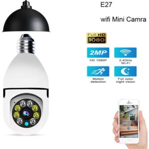 Câmera Wifi Robótica Foco Soquete E27 Lâmpada Luz Led