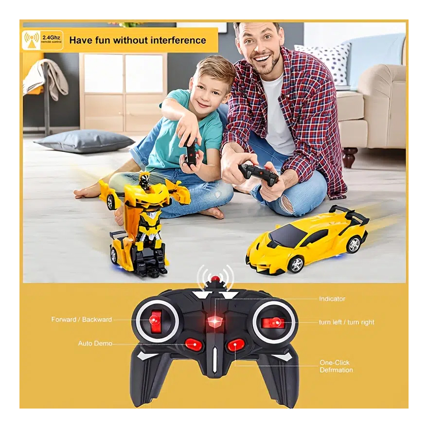 Robot Deformation Rc Car 360° Giratório Stunt Race Car Toys - Imagem 4