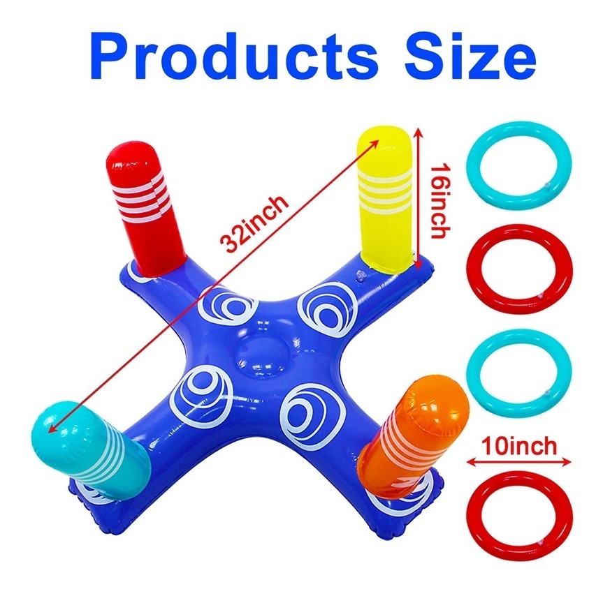 Anel De Piscina Inflável Toss Game Toys Floating With 4 Ring - Imagem 6