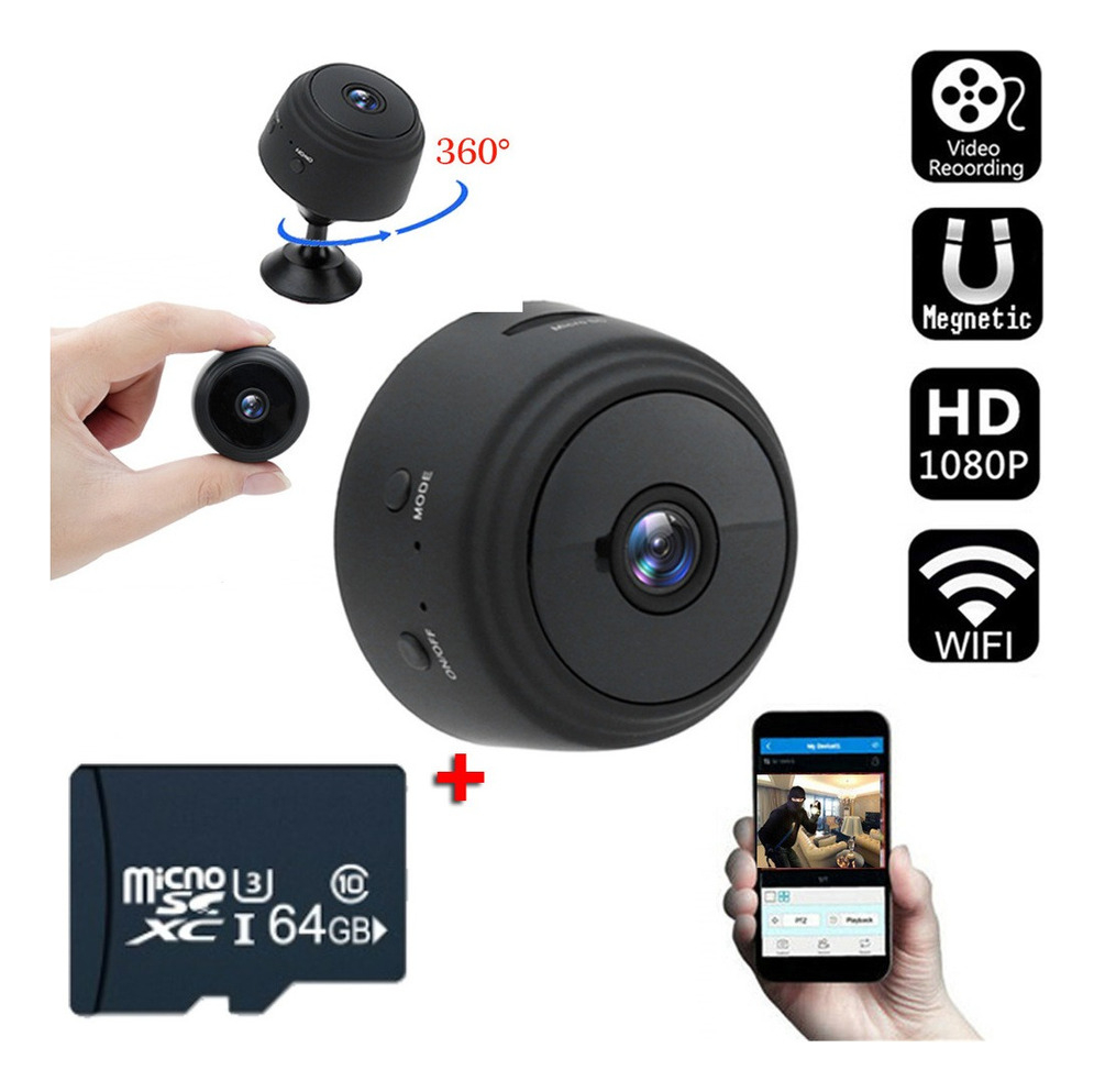 Mini Câmera 1080p Hd Visão Noturna Detecta Movimento Micr