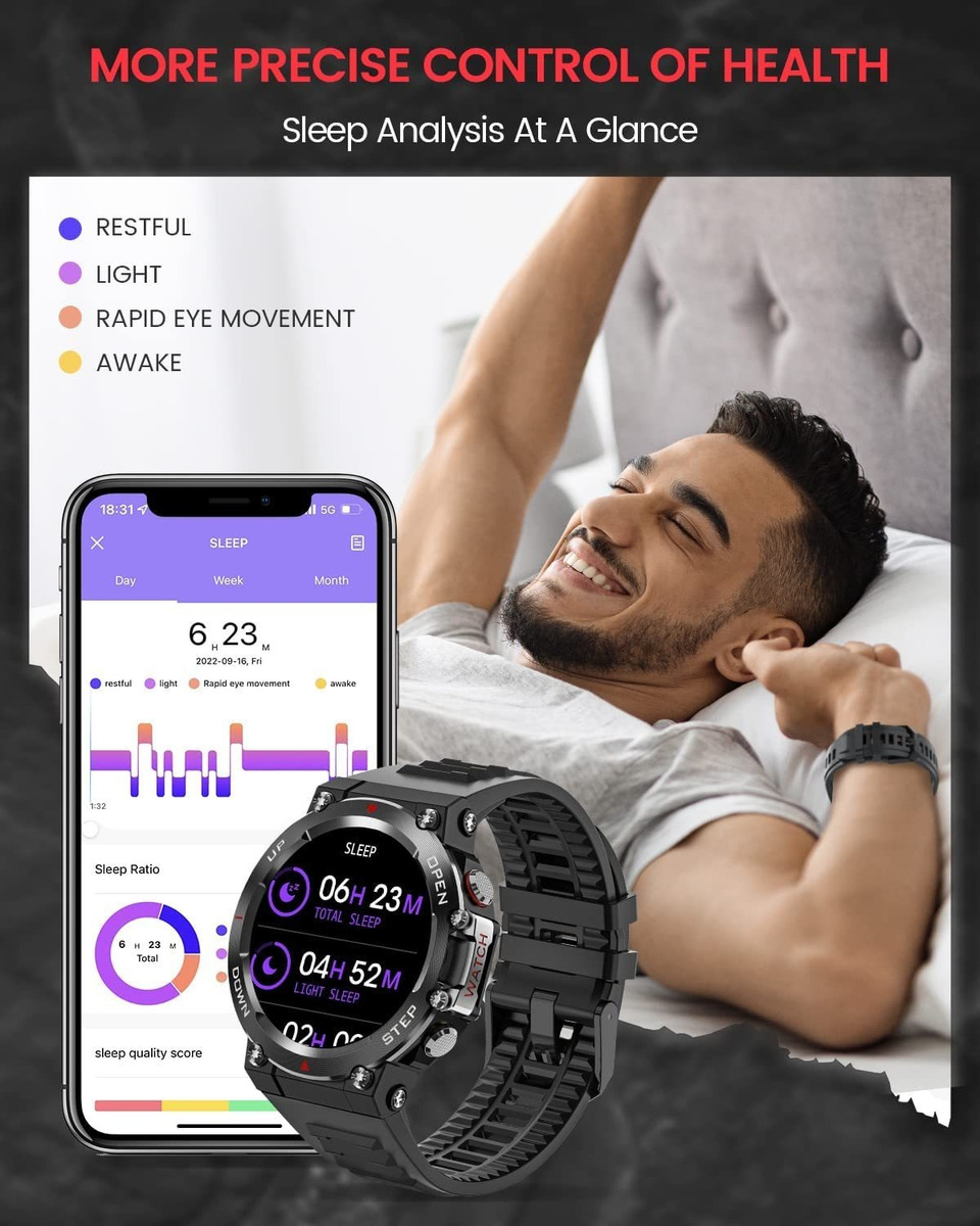 Smartwatch Para Homens, Rastreador De Fitness, Faça - Imagem 6