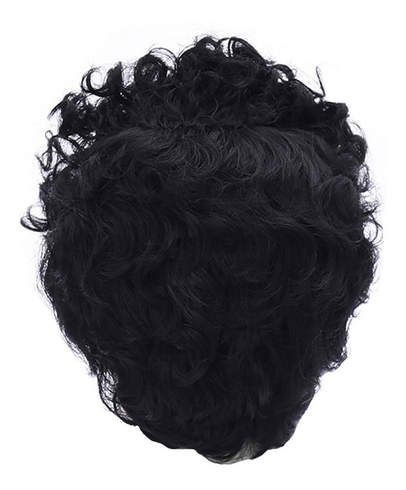 Peruca Masculina De Fibra Sintética De Cabelo Curto Encaraco - Imagem 3