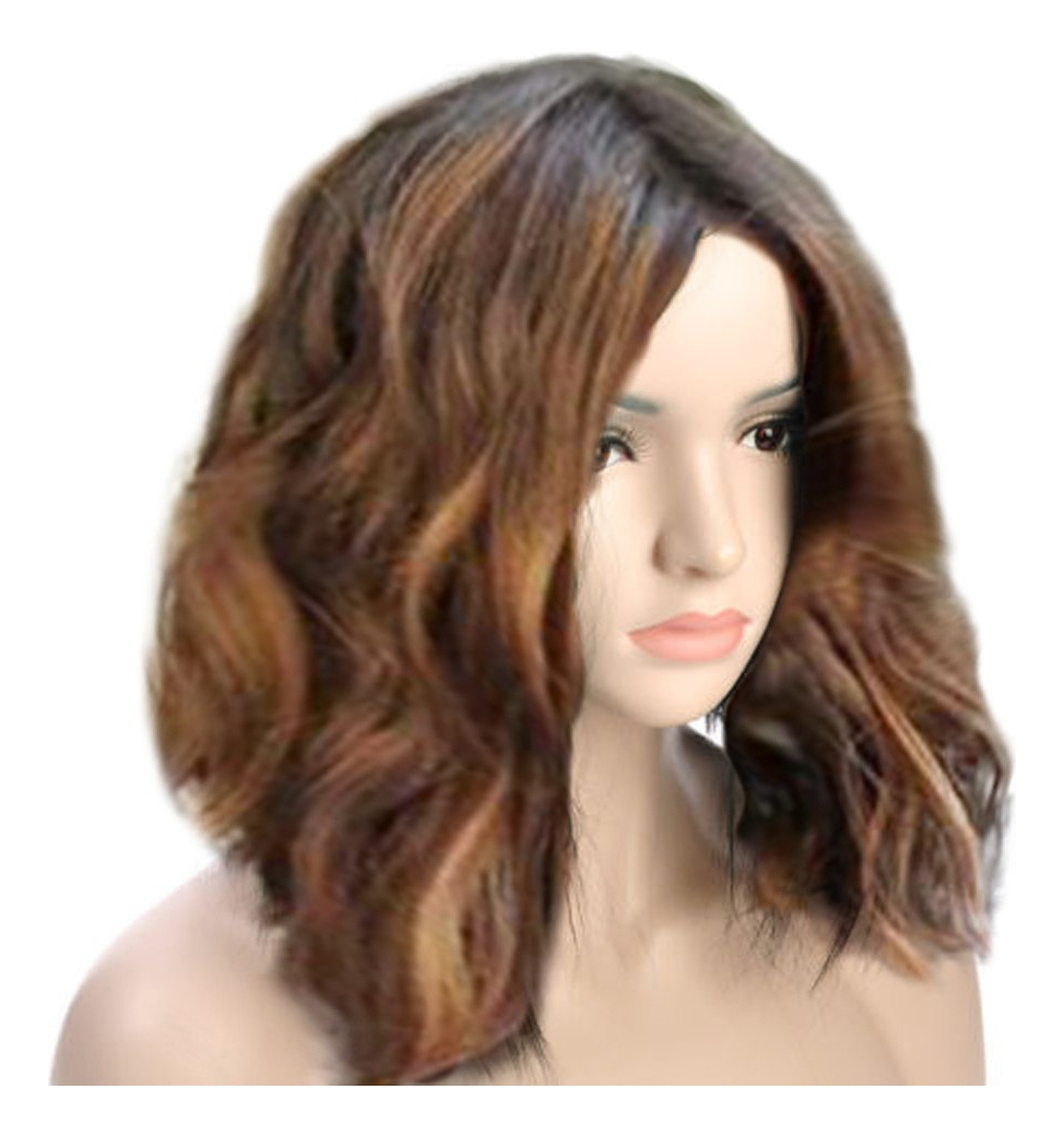 Perucas K Curto Ondulado Bobo Cabelo Humano Rose Net Wigs Gl - Imagem 4