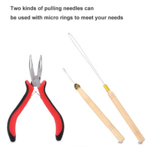 Kit De Conectores De Peruca Alicate Hook Loop Needle Com 500