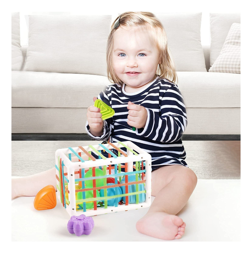 Cubo Sensorial De Habilidades Motoras Montessori Toy Brinque - Imagem 8