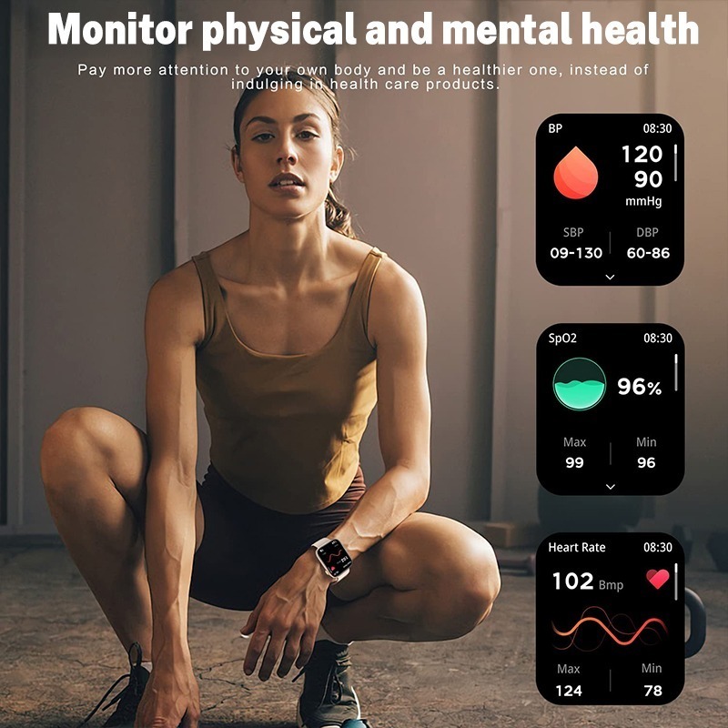 Smartwatch Impermeável Com Bluetooth Rosa Sobre Cinta Preta - Imagem 5