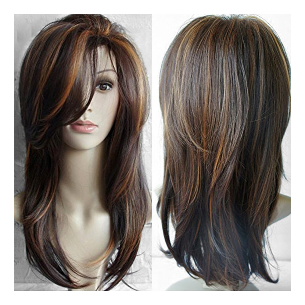 Perucas Cabelo Encaracolado Misturado Cores Sintécos 65cm - Imagem 4