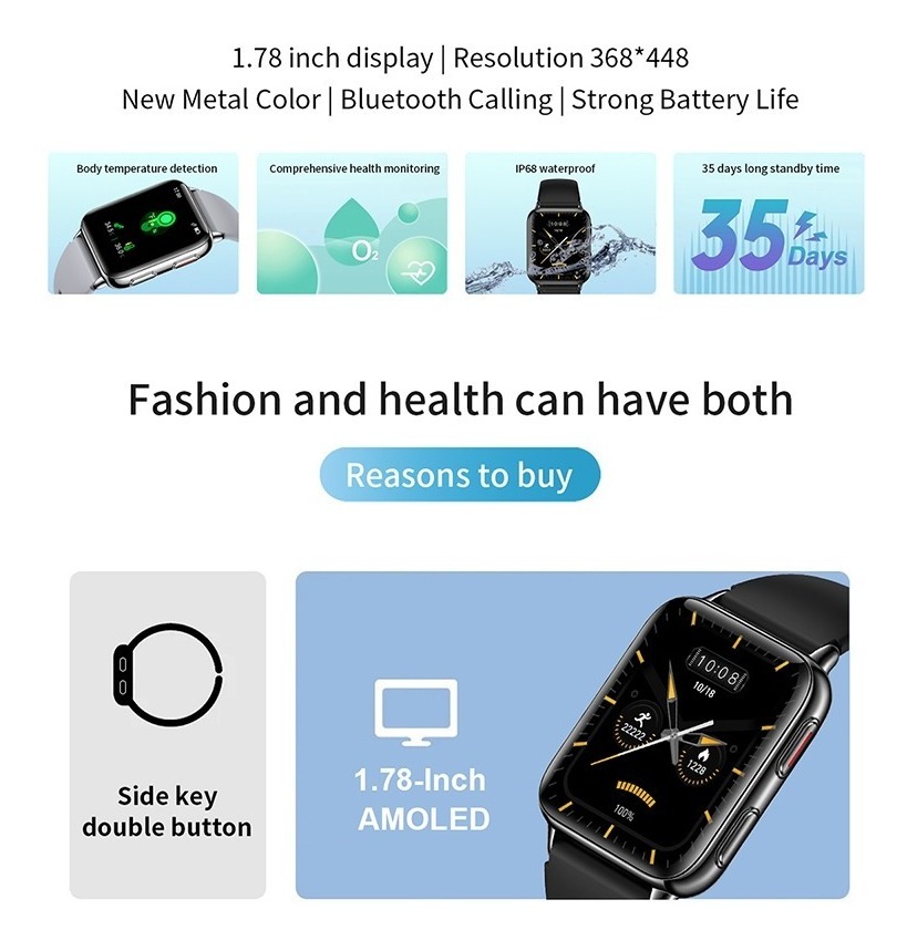 Smartwatch Smartwatch 1.75amoled Bluetooth Call Spo - Imagem 9