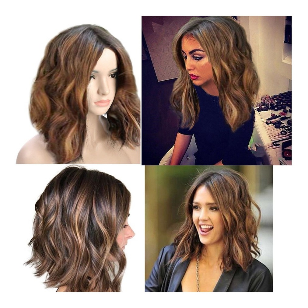 Perucas De Cabelo Humano K Short Wavy Bobo Rose Net - Imagem 2