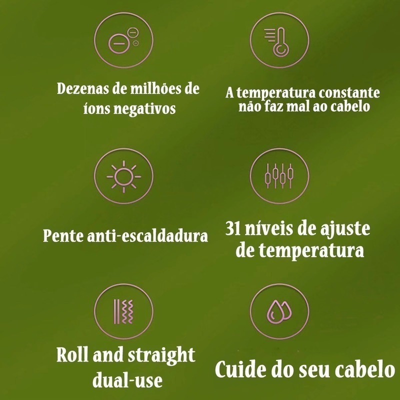 Escova De Alisamento De Cabelo Anion 2 Em 1 Basiqe Sleek Gol - Imagem 3