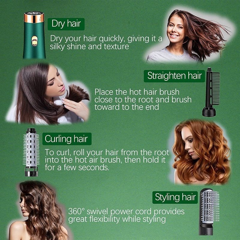 3em1 Pente De Ar Quente Secador Pente Cabelo Alisador Ondula - Imagem 9