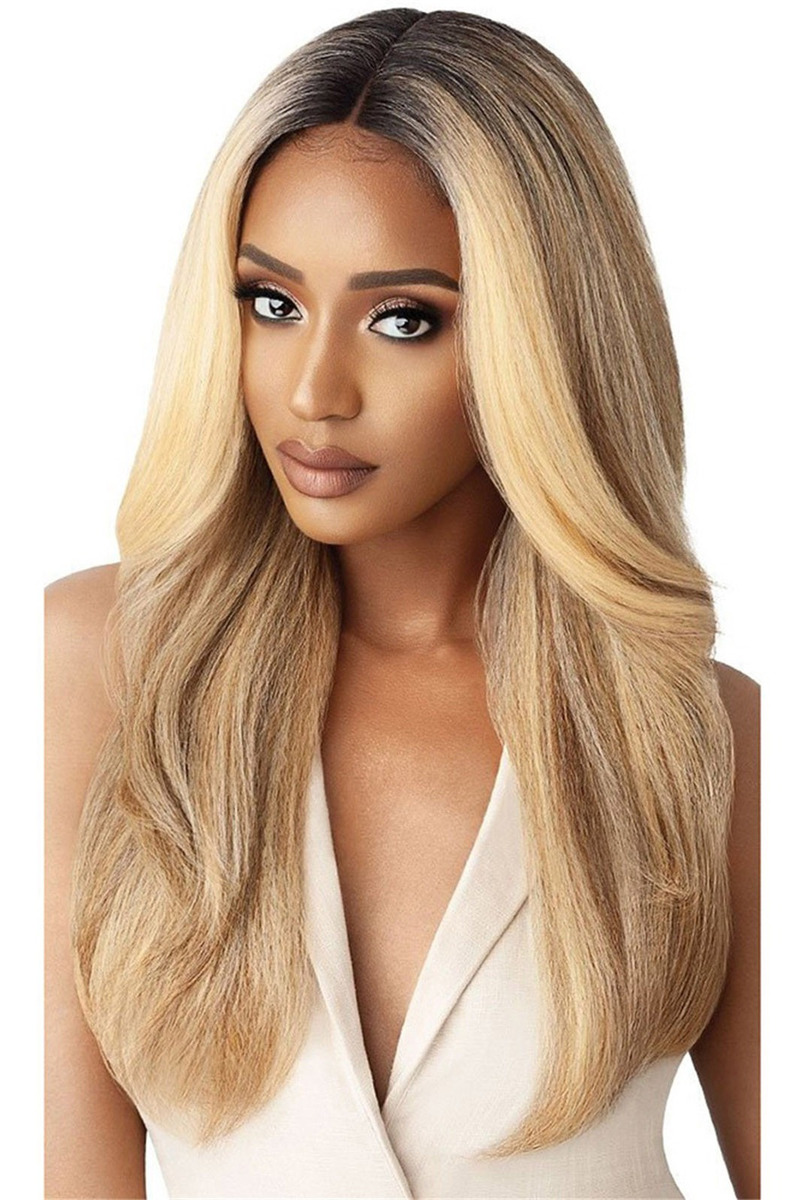 Peruca, Cabelo Médio, Cabelo Liso, Feminino, Preto, Gradient - Imagem 7