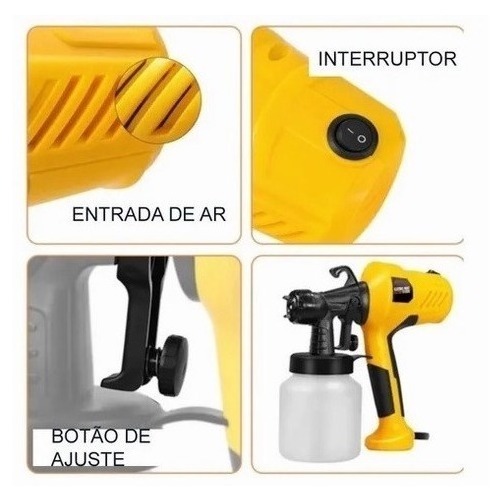 Pistola Pulverizadora Máquina De Pintar Parede - Imagem 3