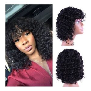 Peruca De Cabelo Humano Natural Com Onda De Água De 35cm