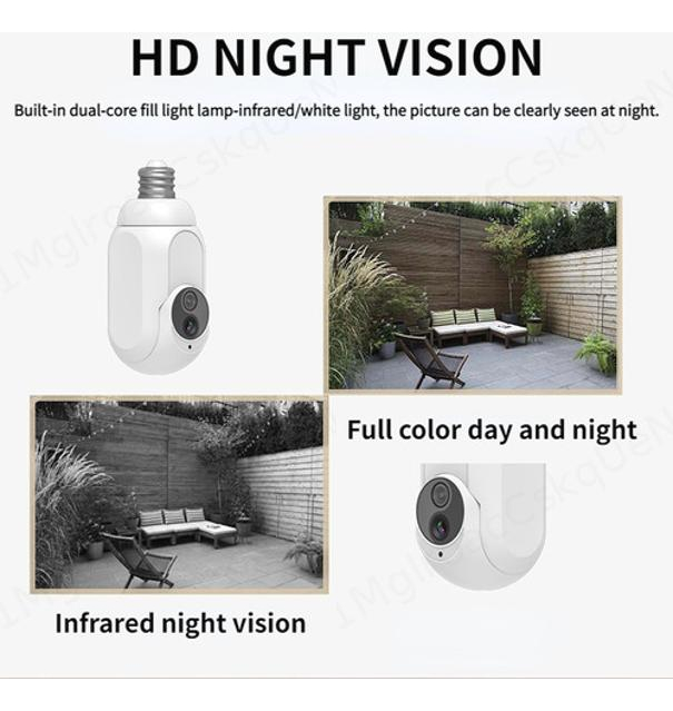 Câmera E27 Plug Wifi 360° 1080p Mini Surveillance Home - Imagem 3
