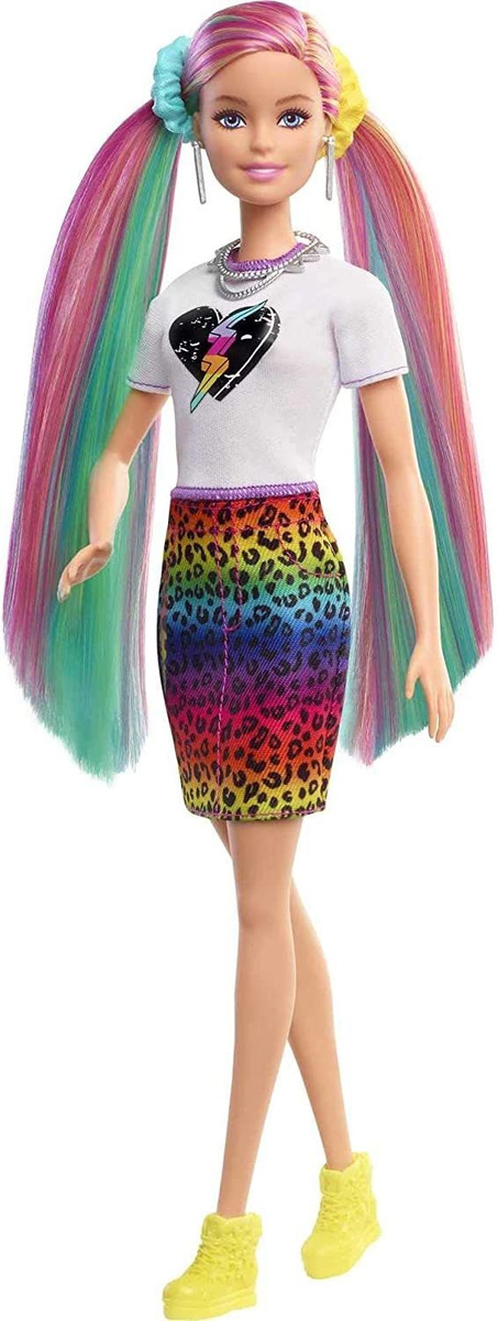 Boneca Barbie Rainbow Leopard Com Cabelo Que Muda De Cor - Imagem 3