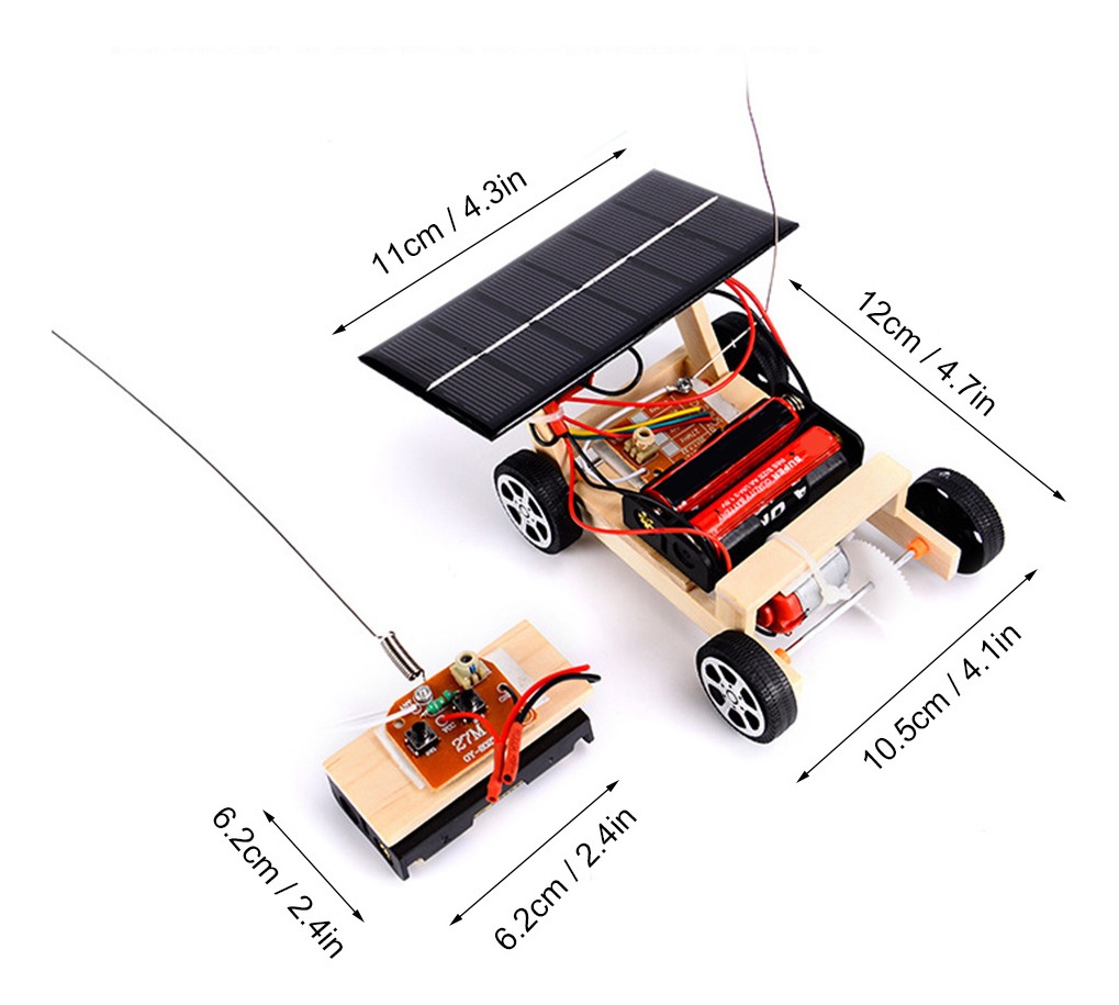 Diy Solar Controle Remoto Carro Crianças Brinquedos Rc Educa - Imagem 8