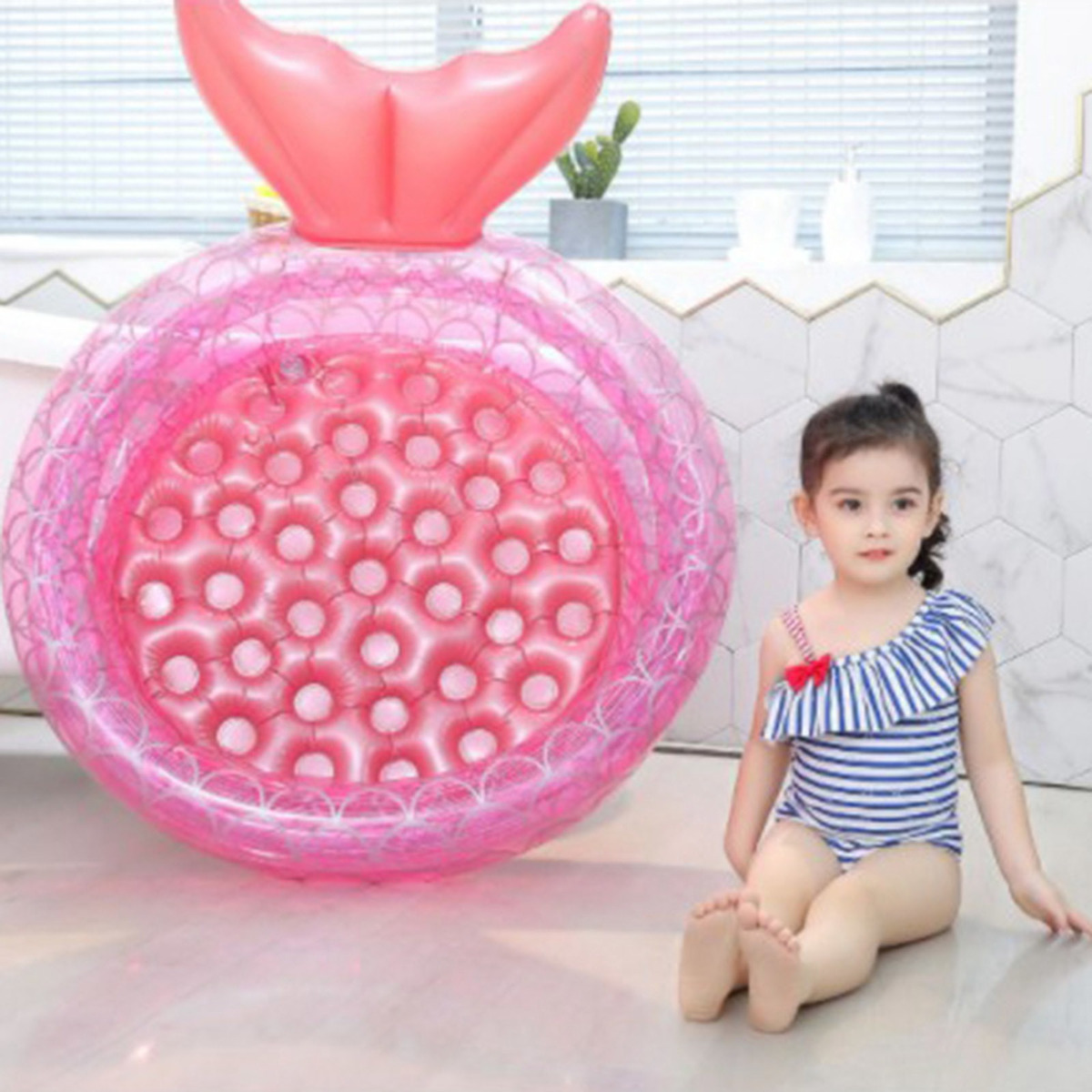 Piscina Doméstica Com Bola De Sereia Para Bebês E 90cm - Imagem 4
